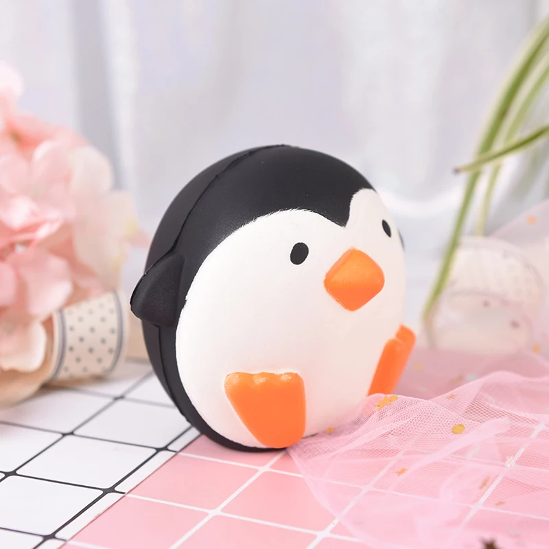 12cm Kawaii Animals Penguin Autism Mood Squeeze Relief Ball Health Care Braces Supports Anti Stress Face Reliever Hand Massage