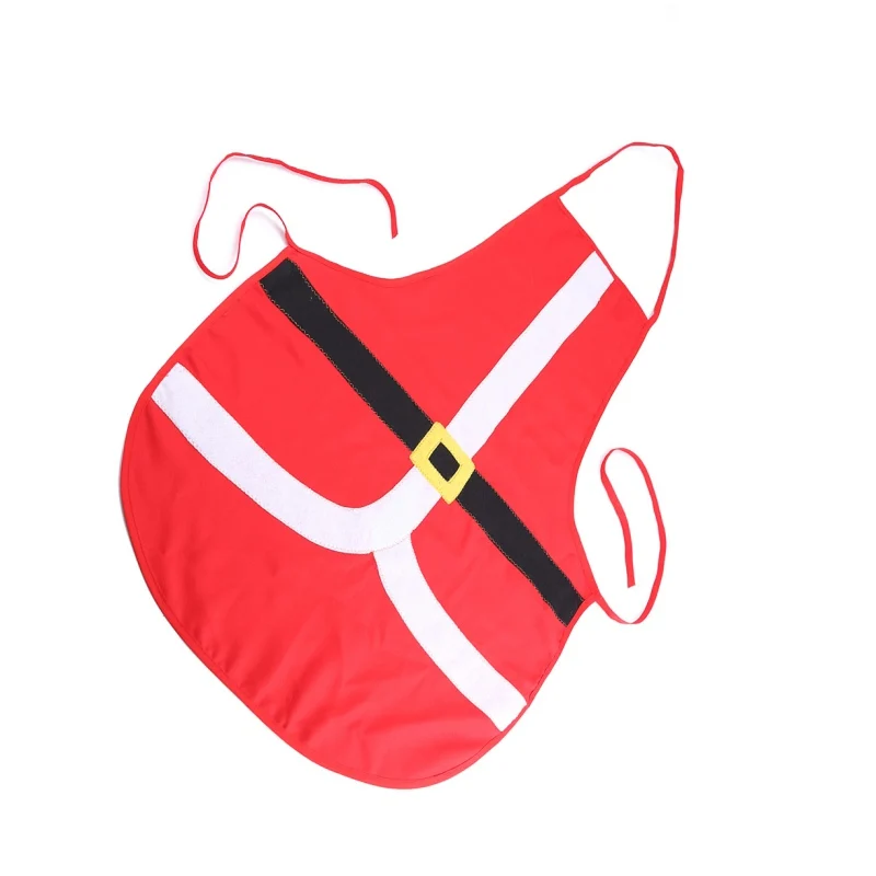 New Year Santa Claus Christmas Apron Decor For Home Kitchen Dinner Party Festive Red Cloth Adult Pinafore Christmas Decor