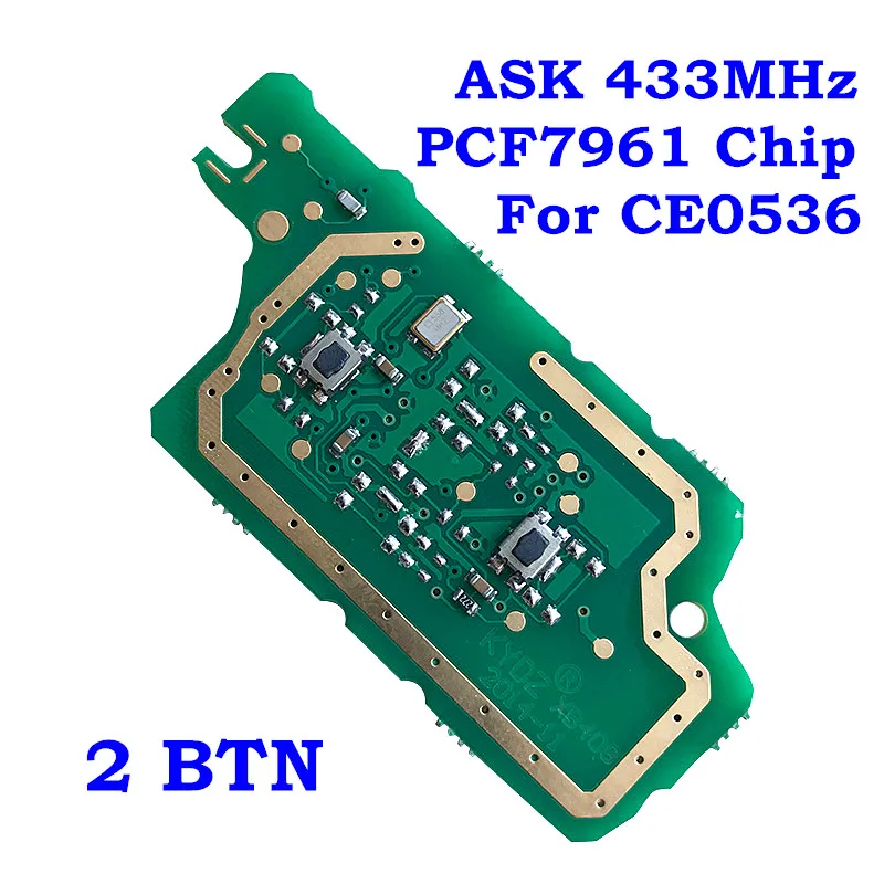 Для peugeot 407 407 307 308 607 для Citroen C2 C3 C4 C5 спросить 433 Мгц дистанционный ключ электронная схемная плата 3 кнопки Ce0536 - Цвет: 2 Button CE0536