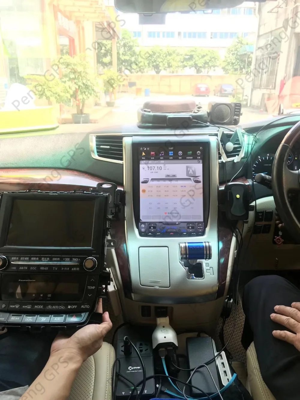 12," Тесла Android 8.1PX6 4+ 64 Гб Голосовое управление встроенный CARPLAY автомобильный радиоприемник для Toyota Alphard 2007-2013 gps навигация
