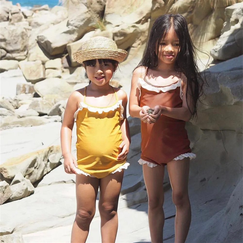 Детский цельный купальник для маленьких девочек, бикини для маленьких девочек, пляжный костюм, купальники, купальный костюм