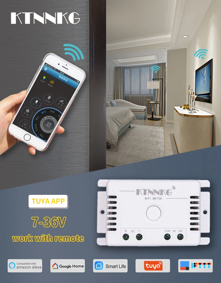 DC7-36V Wi-Fi умный светильник Модуль Автоматизации Smart Life/приложение Tuya дистанционное управление, может использоваться с Alexa Google Home