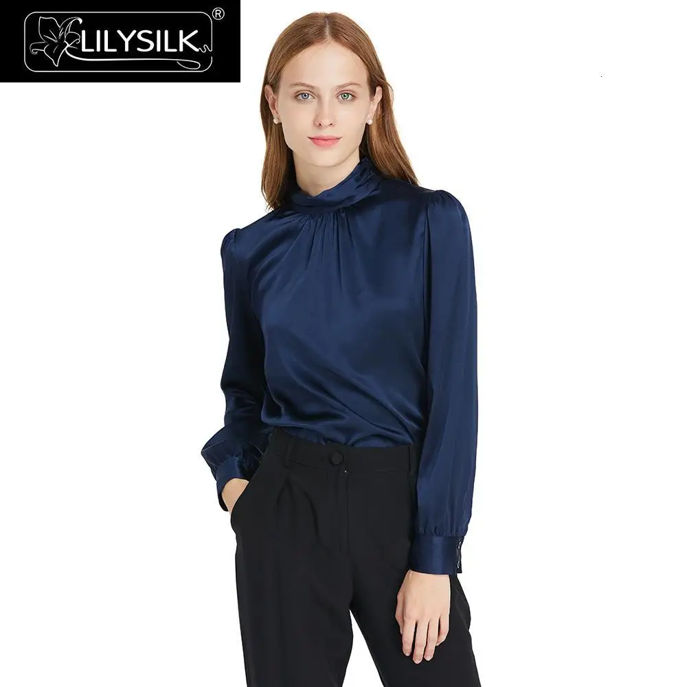 LilySilk блузка рубашка женская элегантная 19 momme шелк Ретро стиль Летняя женская