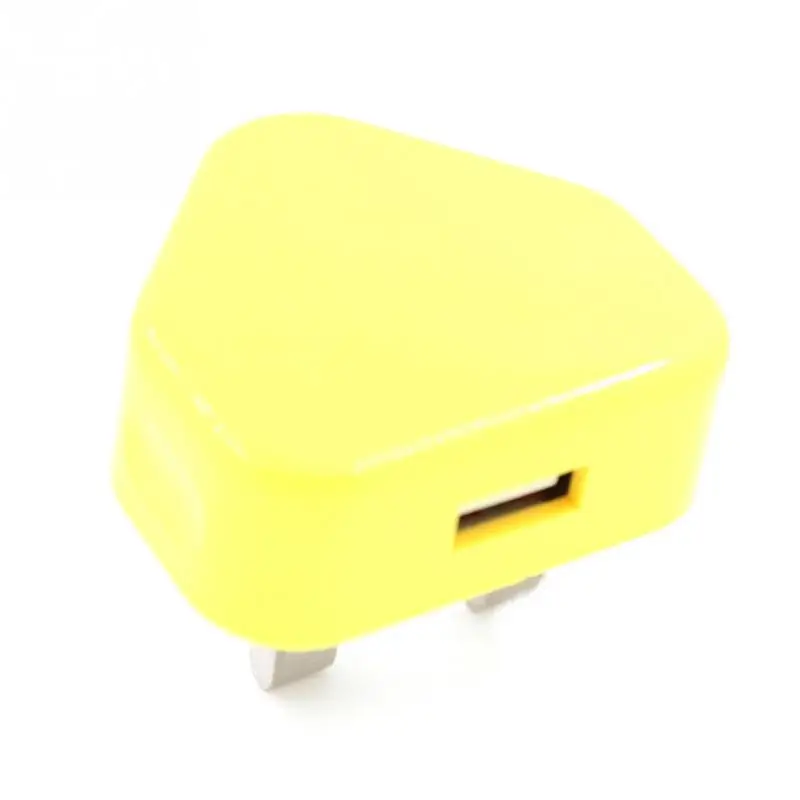 Yellow Штепсельная Вилка британского стандарта сетевой Настенный 3 Pin USB Мощность Зарядное устройство вилка-переходник для мобильный сотовый телефон смарт-телефона - Цвет: Yellow