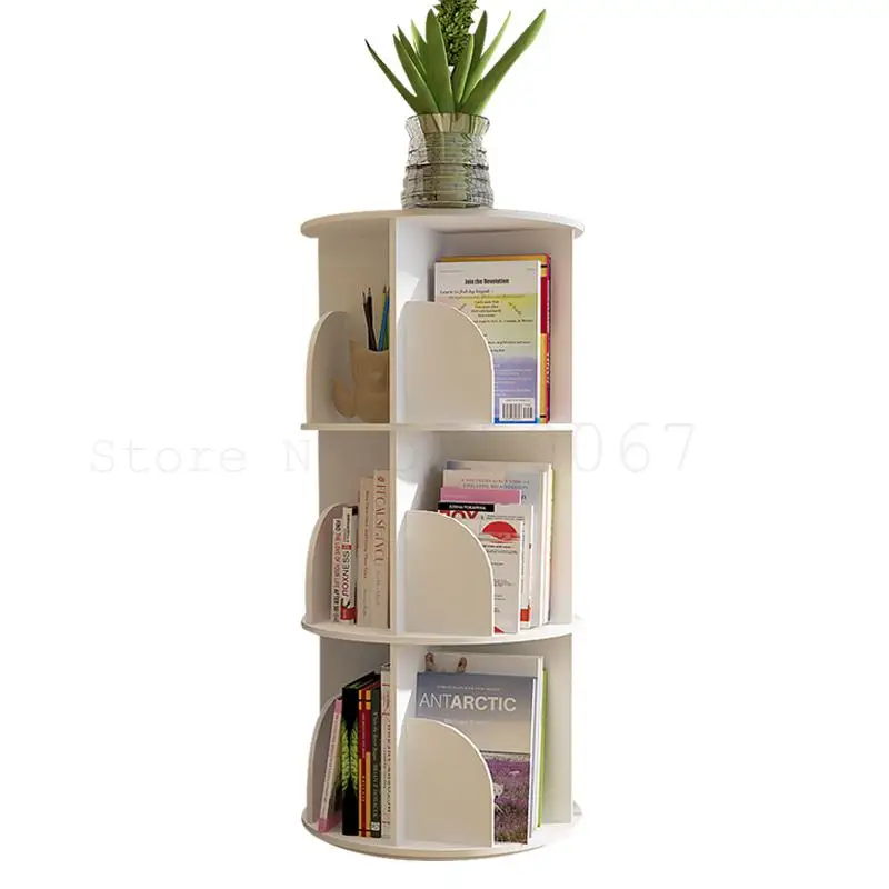 Creative Revolving Bookshelf, Simple Modern Floor Bookshelf, Bedroom