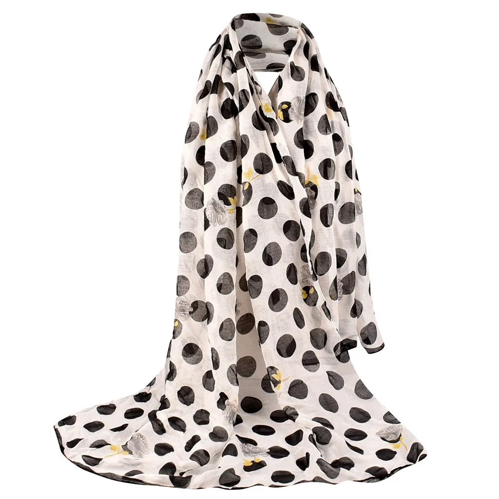 Модный женский тонкий шарф в горошек, теплые шарфы, мягкие шали, обёрточная бумага s, женский шарф, повязка на голову, шарф, женское одеяло, обёрточная бумага s - Цвет: A