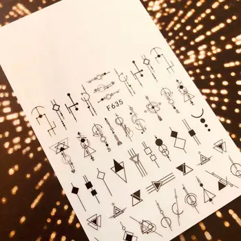 

F series F-635 geometry RUSSIAN 3d nail art stickers decal template diy nail tool decorations