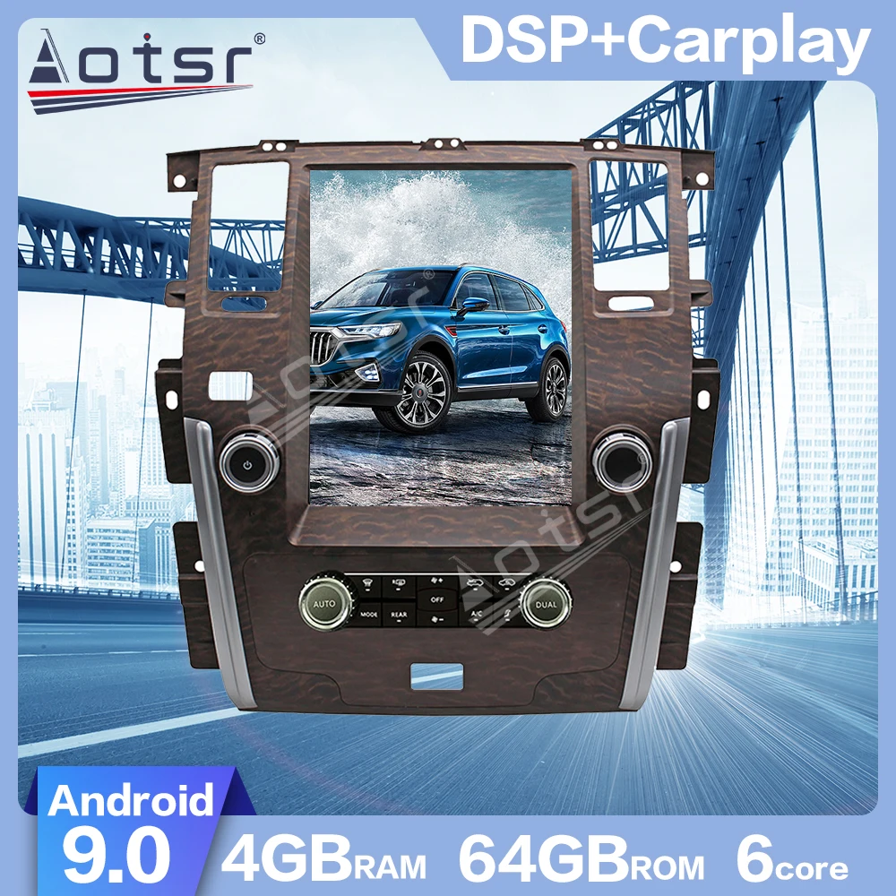 

AOTSR DSP Android 9.0 PX6 Tesla style Vertical screen Car GPS Navigation For NISSAN PATROL 2010-2018 Stereo Multimedia Player