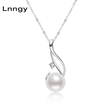 

Lnngy 925 Sterling Silver 10mm Natural Cultured Freshwater Pearl Fashion Necklace Women Engagement Anniversary Jewelry Gifts