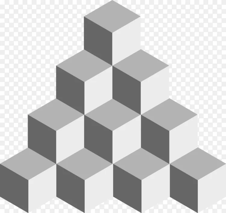 立方体轴测投影三维空间立方体
