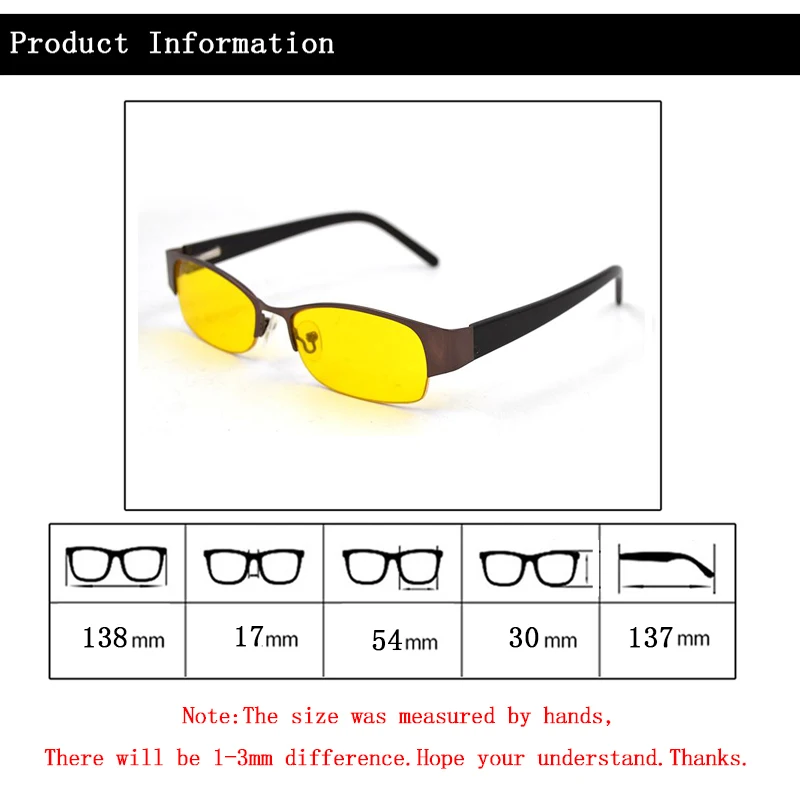 Мужские полуоправы с желтыми линзами, очки ночного видения, новые модные женские прямоугольные очки высокой четкости для вождения, очки D5