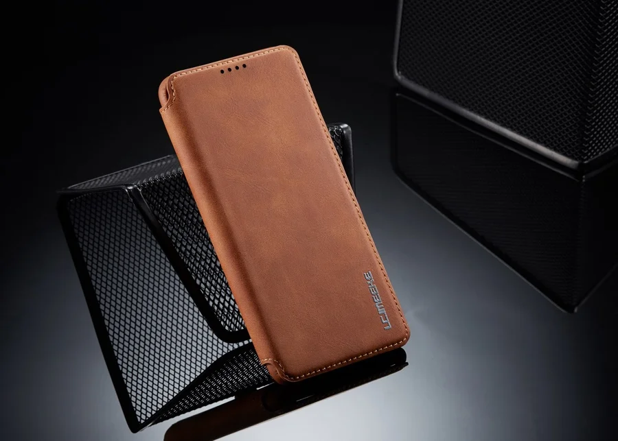 Brown Тонкий кожаный чехол-книжка для samsung Galaxy A20 A20E A30 A40 A50 A70, Ультратонкий Классический чехол для мобильного телефона - Цвет: Brown
