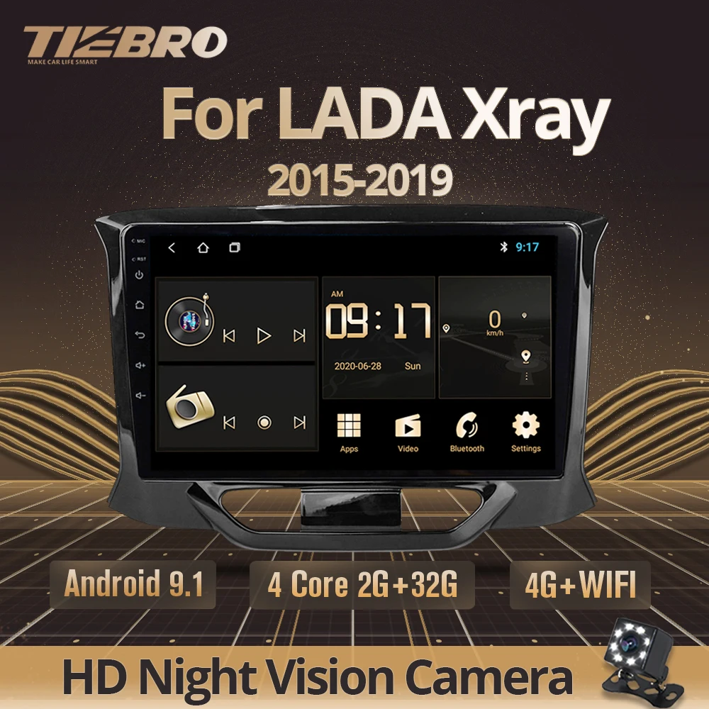 Автомагнитола TIEBRO для LADA X Ray Xray 2015 2019 мультимедийный видеоплеер навигатор GPS Android 9