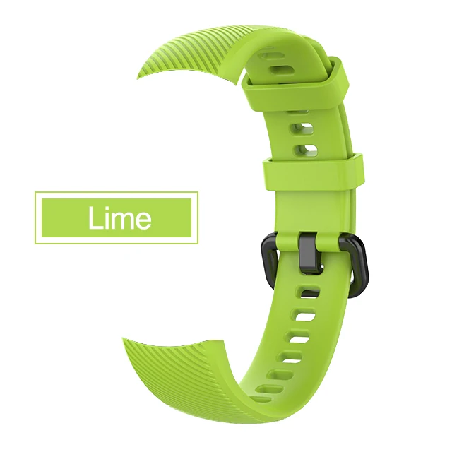 Силиконовый браслет на запястье для huawei Honor Band 5 4, умный спортивный браслет, сменный ремешок, Защитная пленка для Honor Band 45 - Цвет: Lime