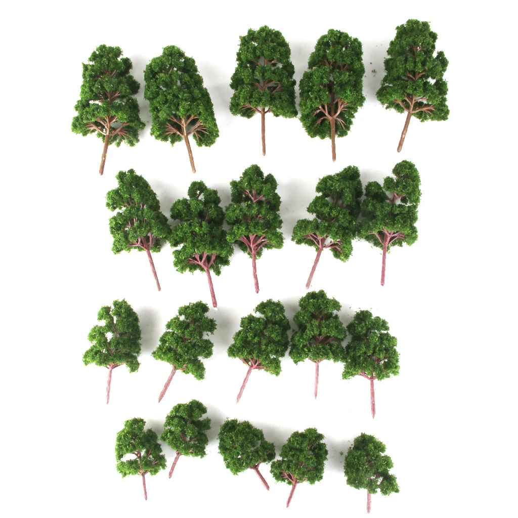 20 Mixed Scale Model Trees Train Railroad Micro Landscape Layout HO N Z Gauge Model Tree Decorate For Kid Gift 6