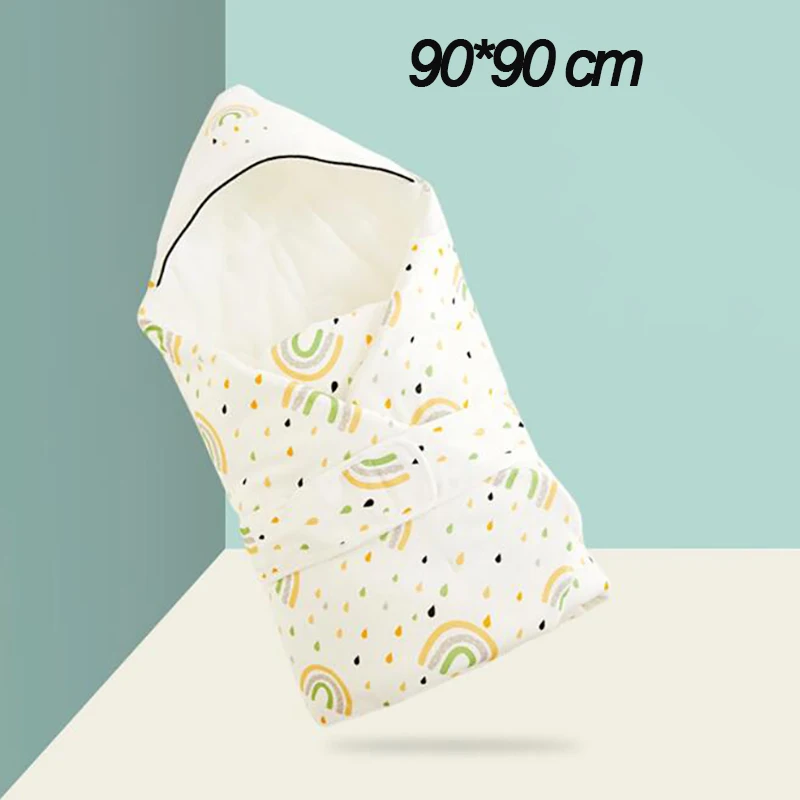 Детское Пеленальное Одеяло с капюшоном для новорожденных, спальный мешок для младенцев, хлопковый шарф для пеленания, зимнее постельное белье BMT069 - Цвет: BMT069K-Thin