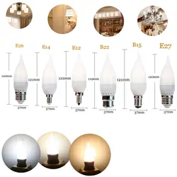 Dimmable LED Bulb Chandelier Flame Candle Light E12 E26 E27 E14 B22 3W Lamp 2835SMD Replace 25W Halogen Lamp Dimming 220V 110V