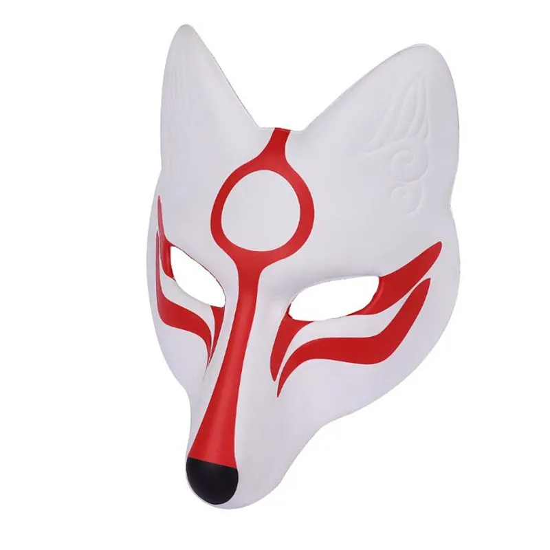 Japan Anime Fox Mask High-grade PU Leather EVA White Fox Mask Halloween Masquerade Cosplay Prop Accessories Mask Gift