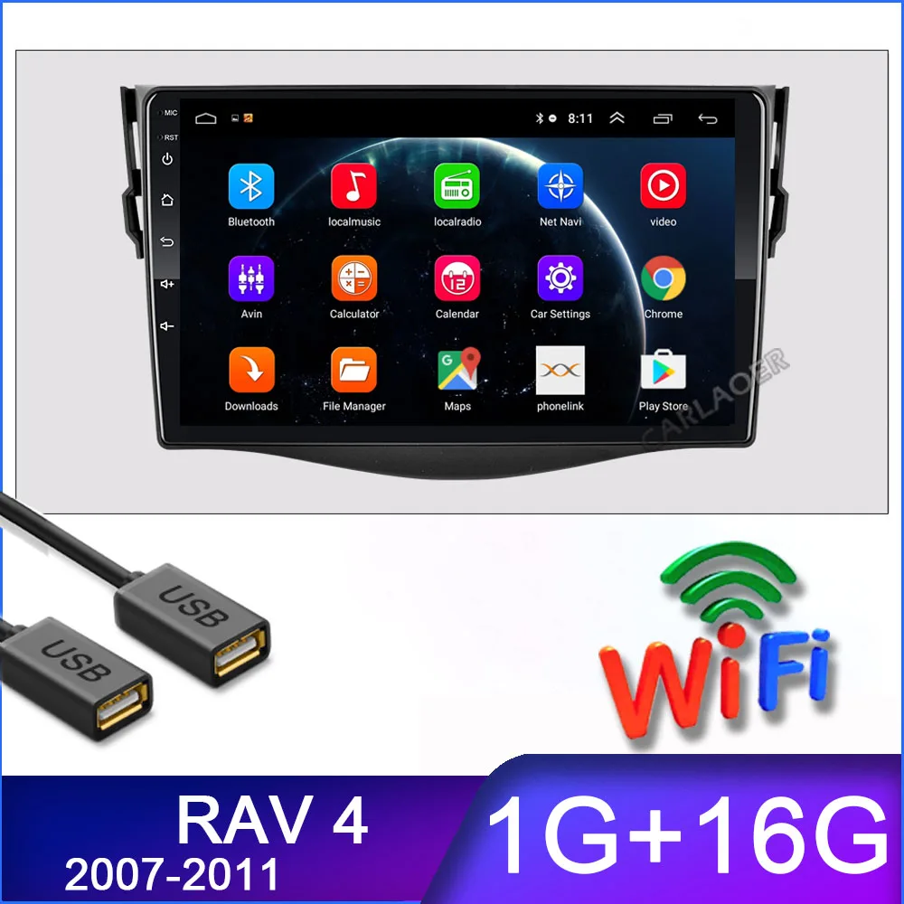 2.5D+ ips+ DSP автомобильный android gps навигатор плеер для Toyota RAV4 Rav 4 2007 2008 20102011 автомобильный Радио Мультимедиа Стерео Navi WiFi 4G - Цвет: WIFI 1GB 16GB