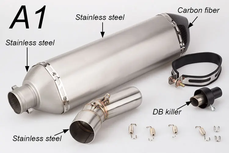 Мотоцикл изменение Akrapovic углеродного волокна выхлопная труба глушителя и средней секции для F650GS F800GS F700GS F800R - Цвет: A1