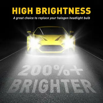 

2pcs Car LED Headlights near and far integrated 9005/HB3/H10/9006/HB4 LED Head light Kit Chips Xenon 6500K White lamps