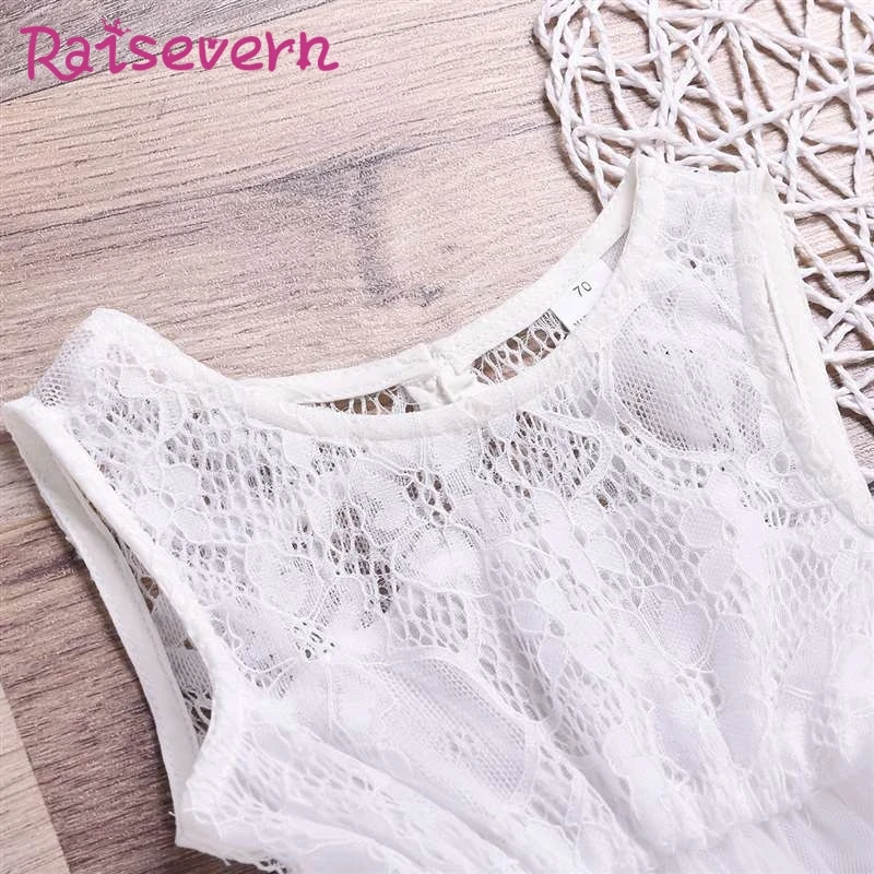 Raisvern/Сетчатое лоскутное платье для девочек; многослойные платья принцессы без рукавов с открытой спиной; Бальное Платье До Колена; лето г