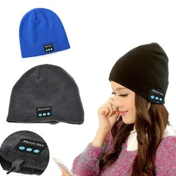 

Outdoor Bluetooth V5.0 Headset Cap Wireless Hat Fashion Beanies Speaker Hat Smart Music with Mic Warm Headphones Winter Car J1V6