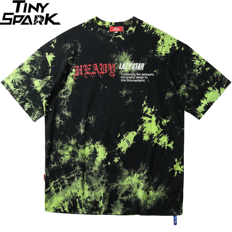 Мужская хип-хоп футболка Tie Dye большого размера уличная Футболка модная хип-хоп Harajuku футболка Летняя с коротким рукавом топы тройники хлопок