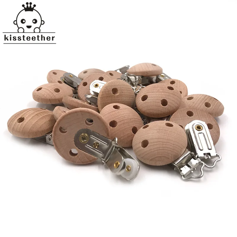 20pcs Wooden Pacifier Clip Nursing Accessories Beech s Chewable Teething Diy Dummy Chains Baby Teether