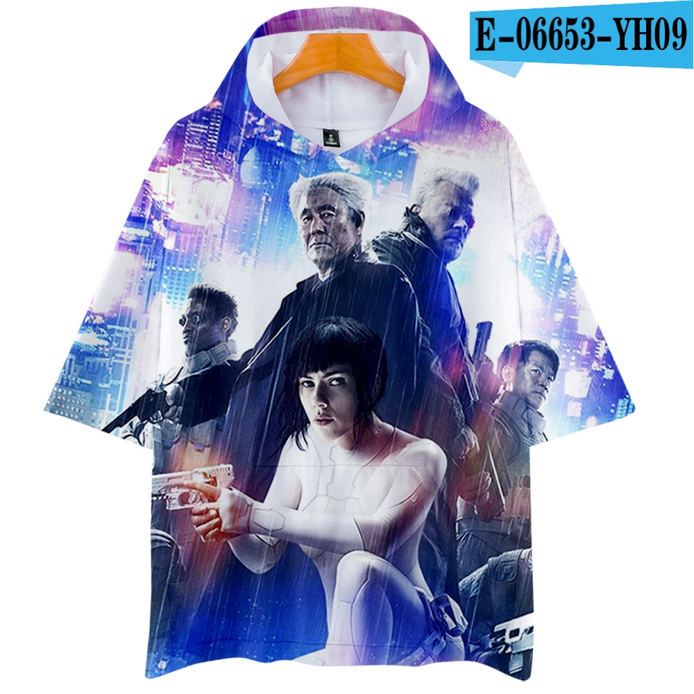 Аниме призрак в раковине SAC_2045 kusanagi motoko 3d принт с капюшоном для мужчин/женщин Harajuku Толстовка с коротким рукавом одежда с капюшоном - Цвет: YH09