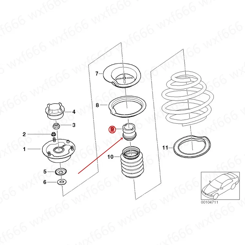 Car Front shock absorber boot Shock absorber dust cover Z4b mw3.0i 2.5 Shock absorber buffer block Shock absorber cushion rubber