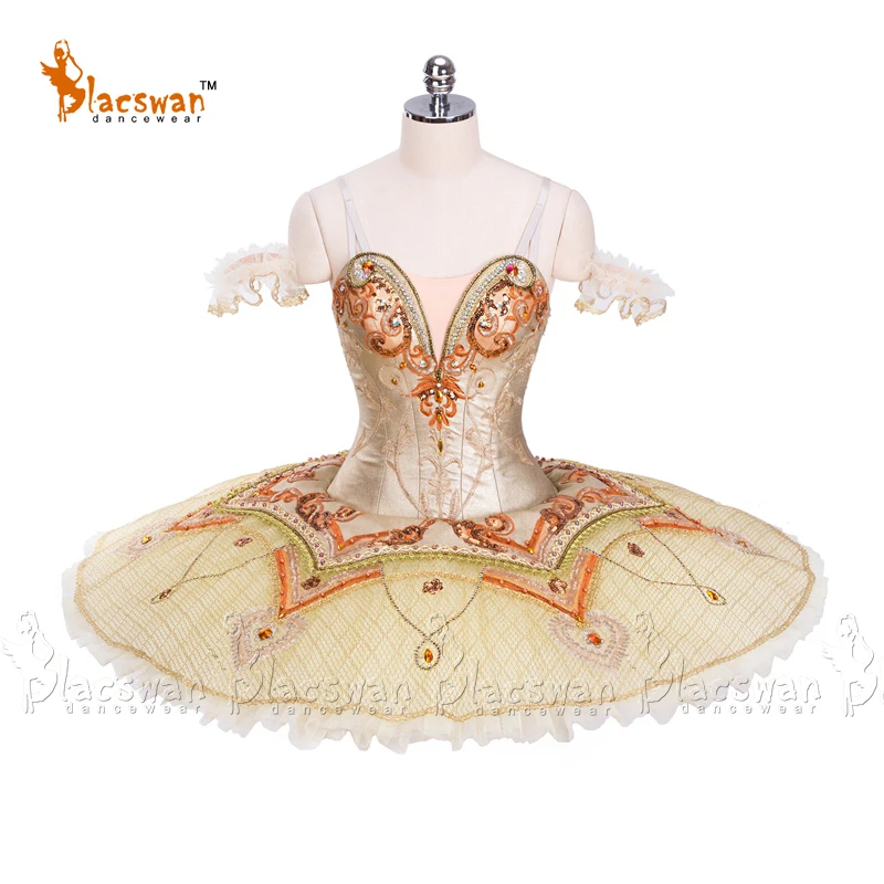 

Nutcracker Sugar Plum Fairy Professional Balelt Tutu Dress Gold Stage Costume for the Sleeping Beauty BT925