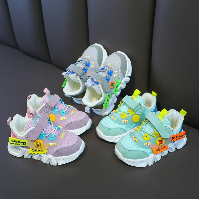 Sapatos de Alta Tênis para Meninas Crianças Qualidade Respirável Confortável Meninos Moda Casual Calçados Esportivos Chaussure Enfant 15 High Quality Mamãe e Bebê