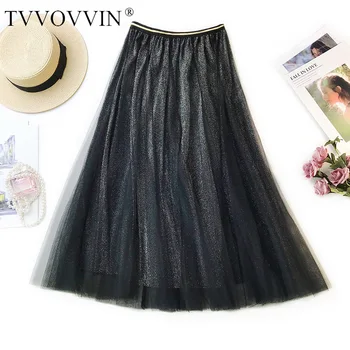 

Korea 2020 NEW spring and summer A-line double multi-layer mesh halfbody skirt wholesales high waist two pieces Y095