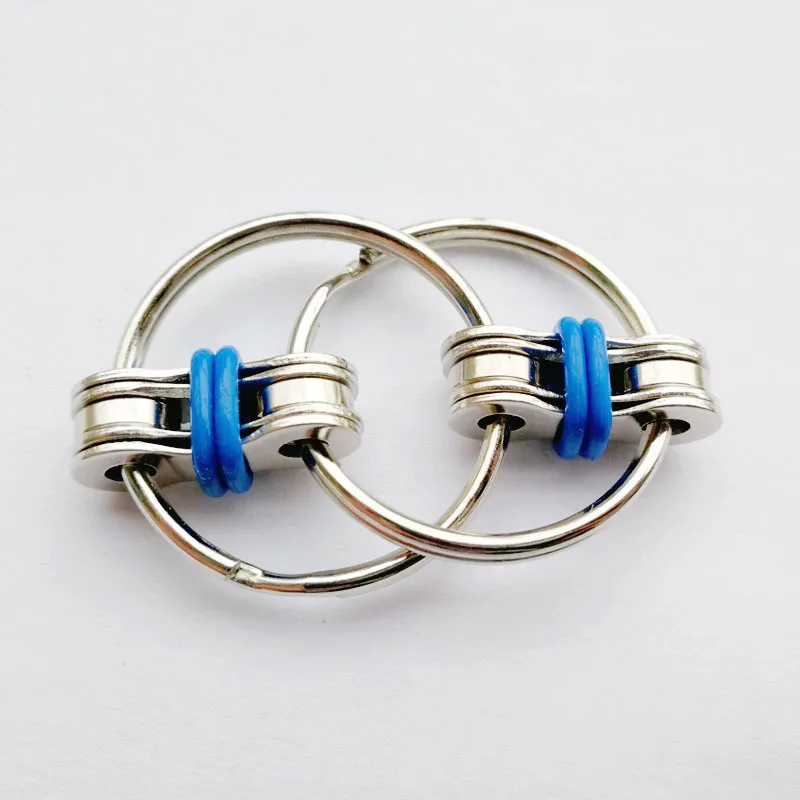 Autism Anti Stress Adult Fidget Toys Key Ring Hand Spinner Fidget Bearing Tri-Spinner EDC Toy Metal for Adult and Children