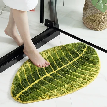 

Creative Leaves Shape Bathroom carpet Floor Mat Bath Rug Kitchen Rug Door Feet Mat Non-slip Doormat household Floor Rug