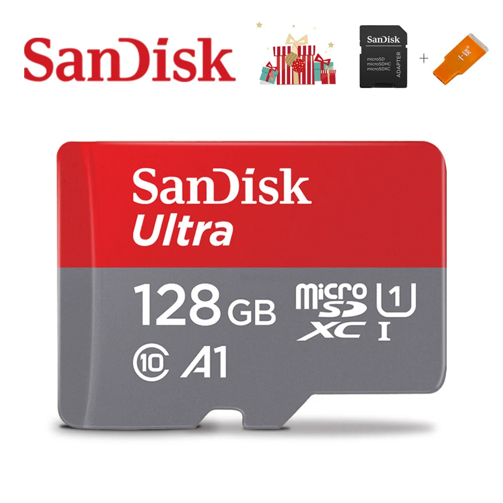 Двойной Флеш-накопитель SanDisk A1 слот для карт памяти 400 Гб 256 ГБ 200 ГБ 128 Гб 64 Гб 98 МБ/с., 32 ГБ, Micro sd карта, Class10 UHS-1 флэш-карты памяти Microsd TF/sd карты - Емкость: 128GB-Adpt-CR