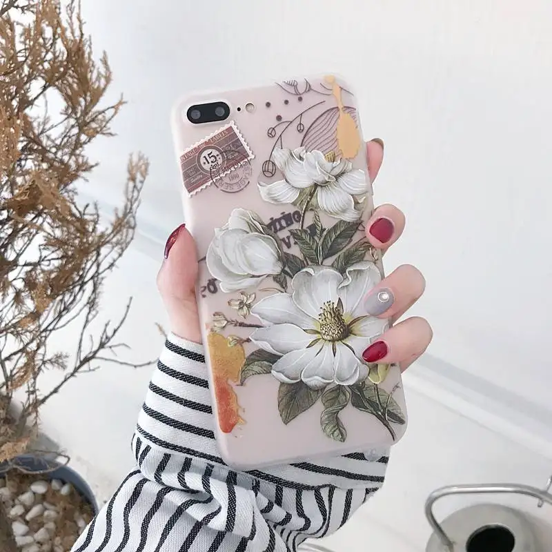 Силиконовый чехол для Huawei P Smart 2019 мягкий с объемным рельефным цветком Mate 20 P30 P20 Lite