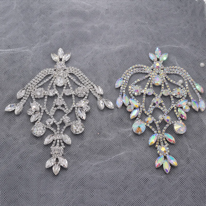 1 шт. Топ шикарные Наплечные нашивки стеклянные стразы кристалл AB свадебное