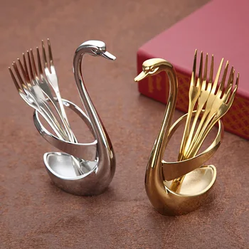 

Fruit Fork Sign Dessert Cake Fork Dessert Coffee Spoon Base Cygnus Combination Tableware Set porcelain dinner sets