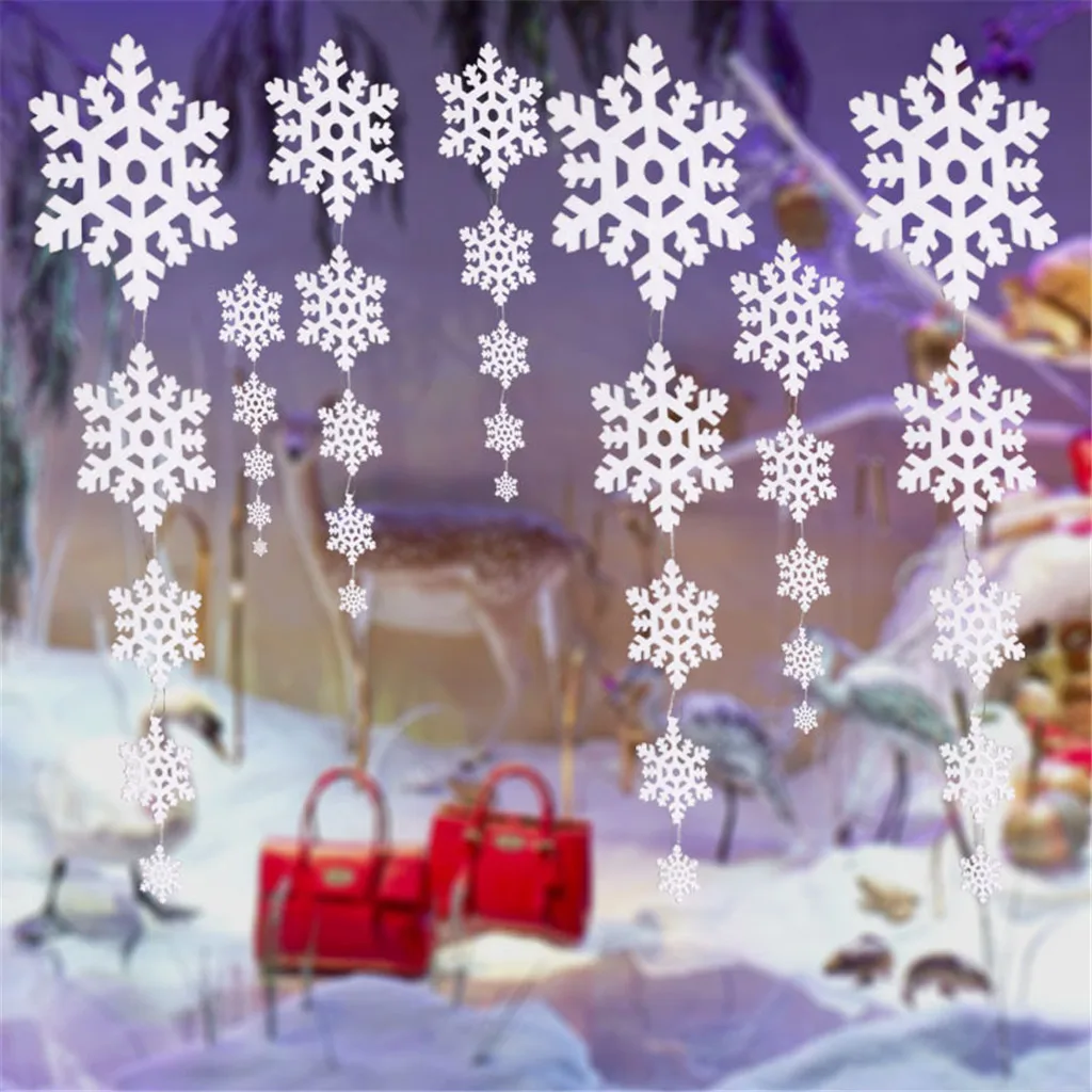 2S# лист белые настенные стикеры снежинки Рождественские наклейки на окна снежные наклейки рождественские украшения для дома Navidad