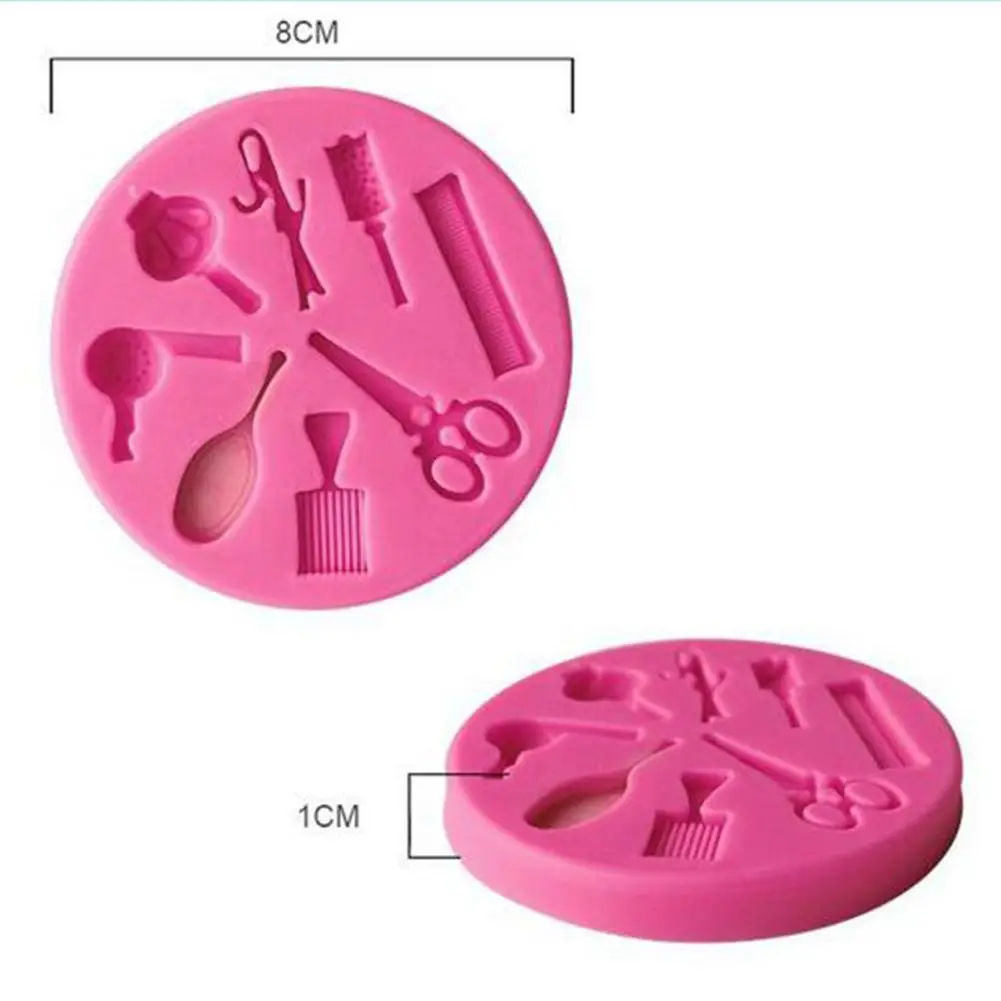 scissors hair dryer silicone mold baking cake decoration mold Hairdressing tools combs