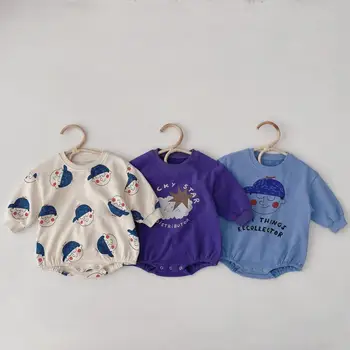 

2020 Autumn Baby Boys Girls Clothes Cute Cartoon Pattern Print Baby Bodysuit Cotton Long Sleeve Jumpsuit Toddler Girls Onesie