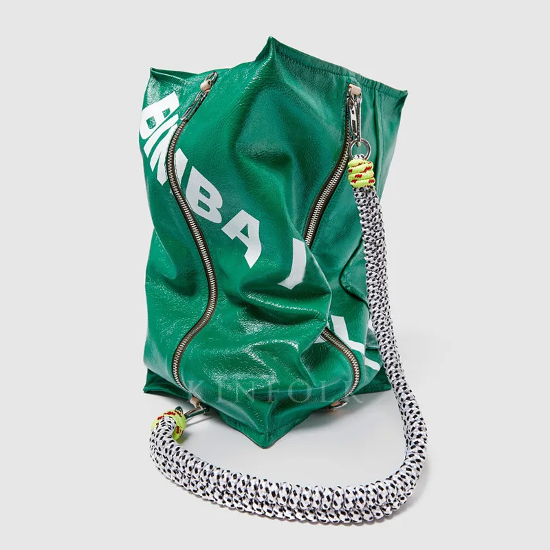 Унисекс большая сумка-тоут женская спортивная модная сумка из искусственной кожи INS сумка с буквами сумки с цветным ремешком высокого качества Прямая