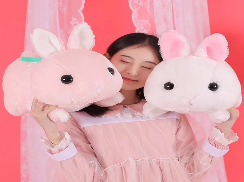 1 шт. 45 см Kawaii милый белый розовый кролик животные кролики Мягкие Плюшевые Игрушки для маленьких девочек на день рождения Рождественский подарок украшение комнаты