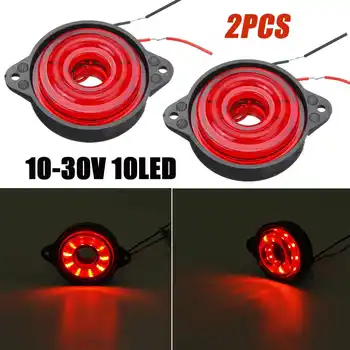 

2pcs 12V 24V 10 LED Dynamic Trailer Truck Clearance Side Marker Light Indicators Light Rear Tail Light Signal for Lorry Bus