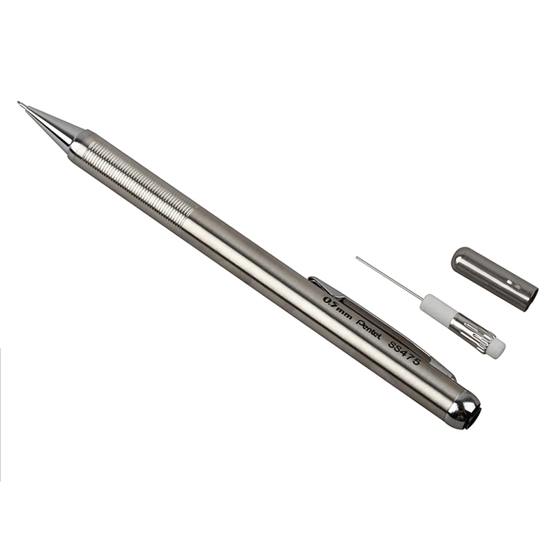 1 шт. пентел из нержавеющей стали автоматический карандаш 0,5 мм Ss475 Металл активности карандаш с сердечник рукопожатие тонкой паз