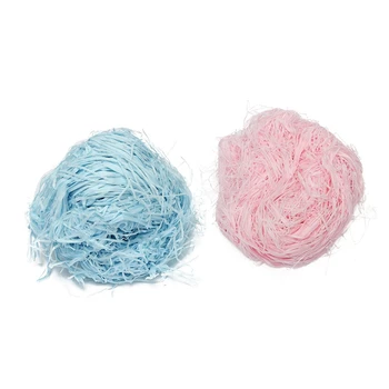 

2 Pcs 100G Luxury Shredded Tissue Hamper Paper Gifts Box Candy Packaging, Blue & Pink