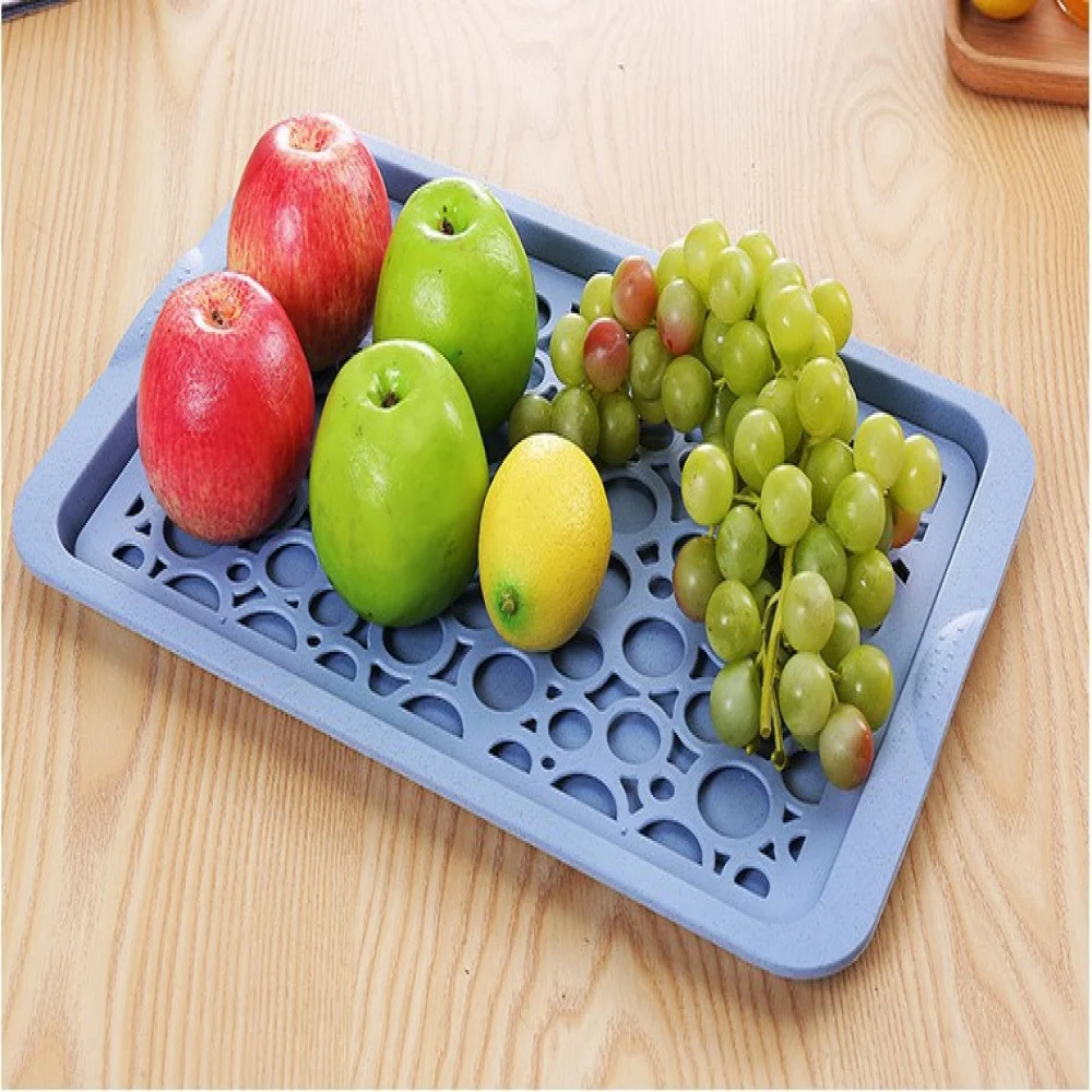 Creative Home Summer Drain Fruit Plate Living Room Cup Tray Tea Tray Double Plastic Cup Drain Plate Adjustable Kitchen Organizer