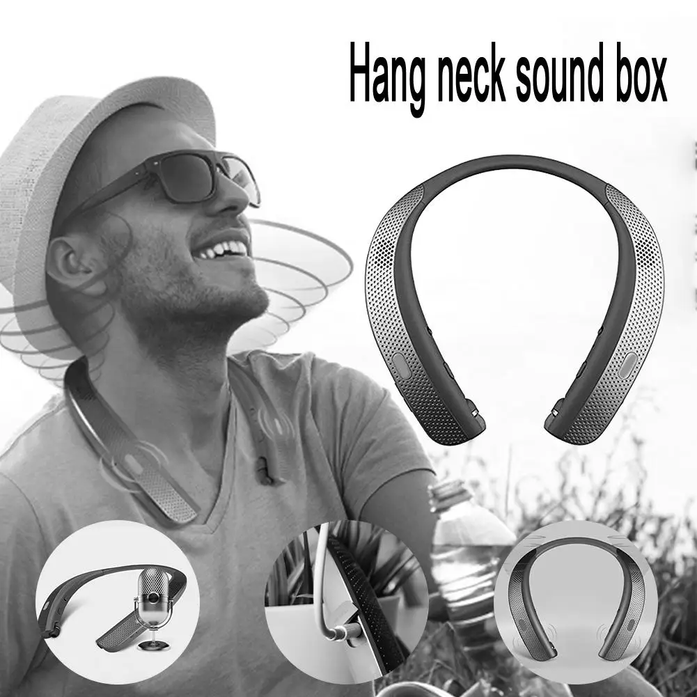 

High Quality Creative Neck Bluetooth Wearable Speaker Neck Hanging Portable Bluetooth Running Speaker support Dropshipping